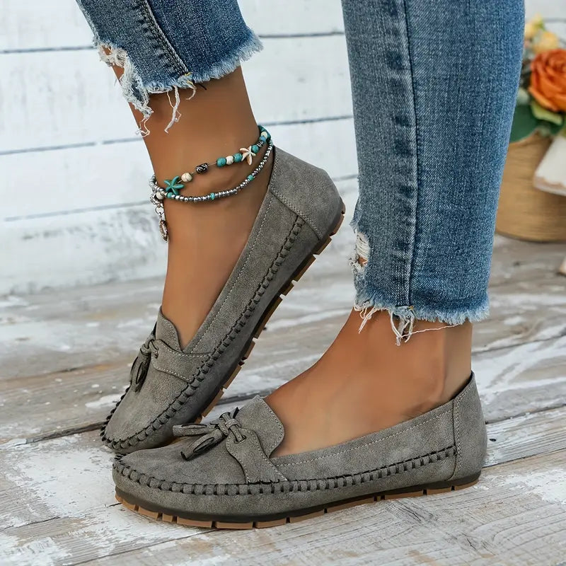 Classic women's loafers, vintage style with modern cushioned support for comfort.
