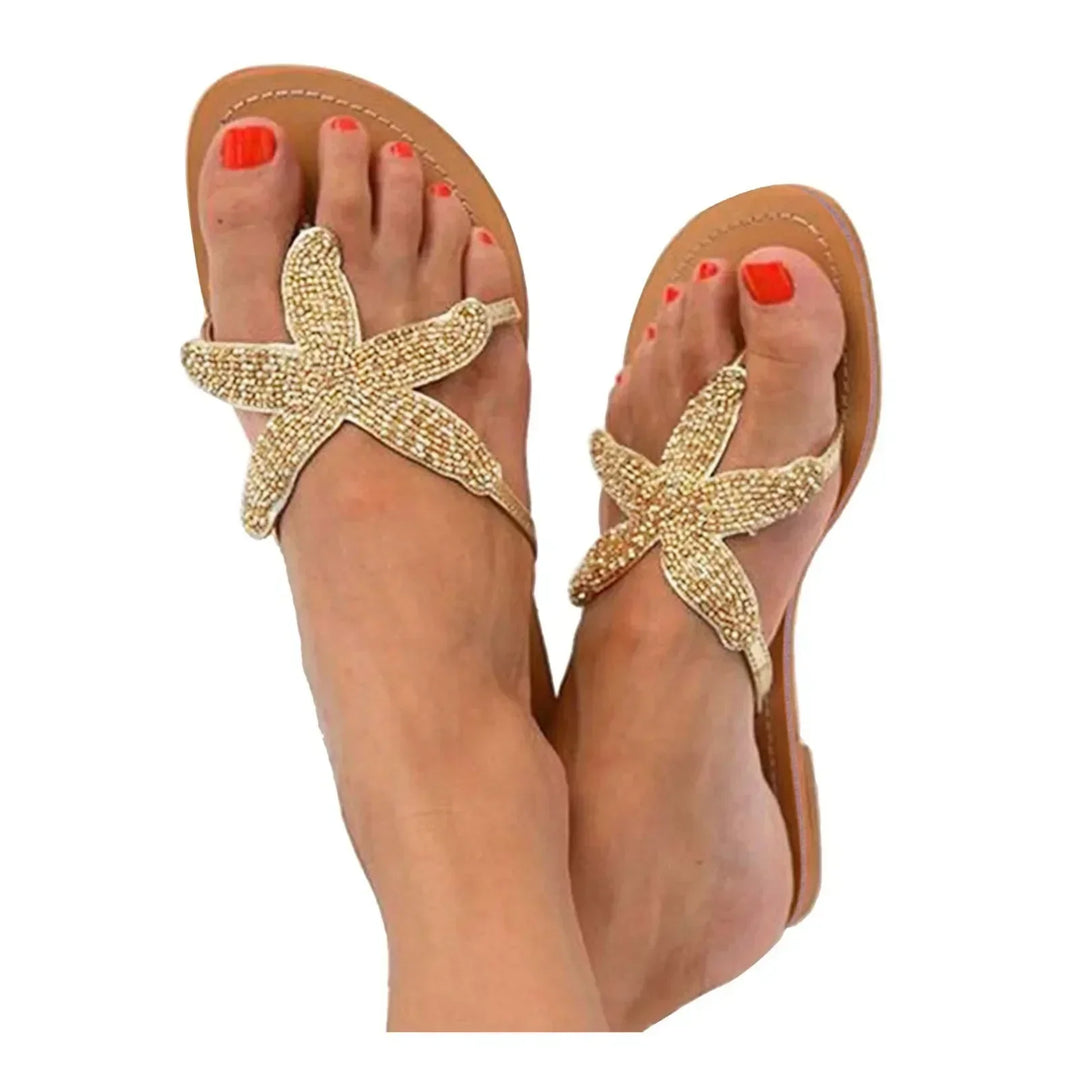 Easy slip-on women's flat sandals, designed for ultimate comfort and casual everyday wear.