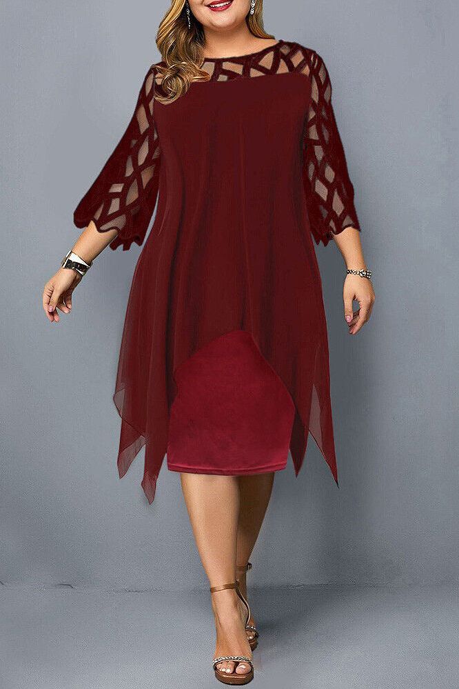 Elegant women's midi dress with comfortable stretch fabric, great for casual wear & travel.