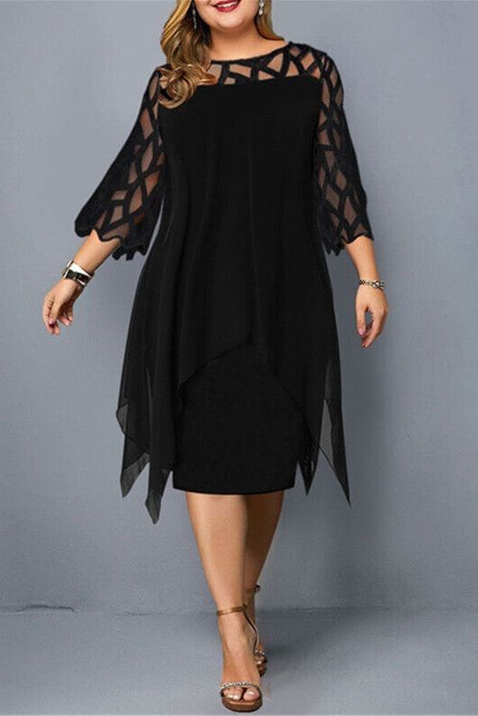 Casual women's stretch midi dress, designed for ultimate comfort & versatile spring/summer style.