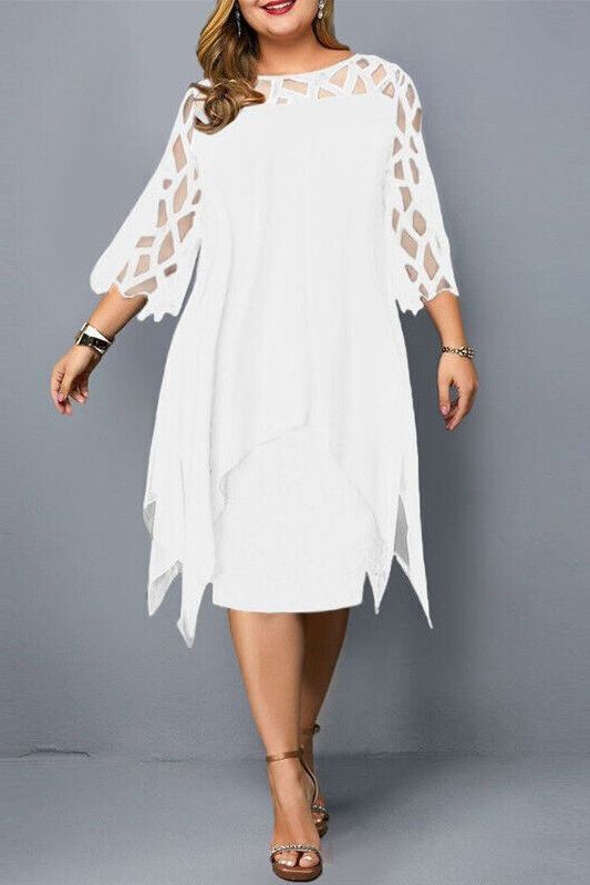 Women's comfortable stretch midi dress, designed for elegant versatile wear. Great for spring, summer & travel.