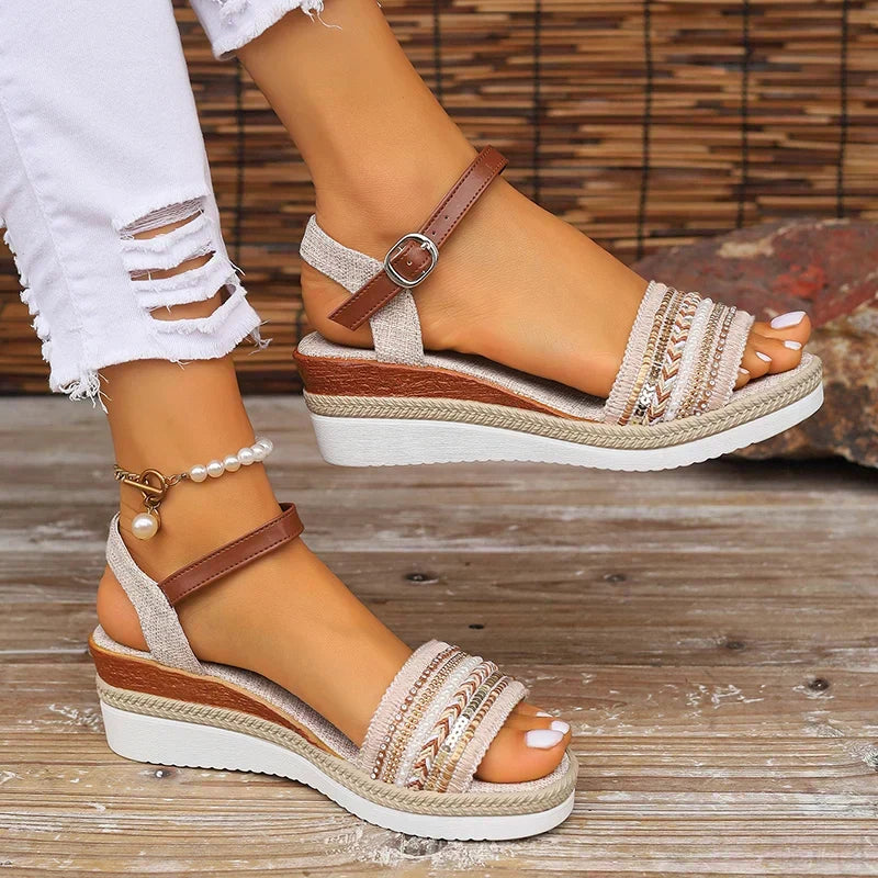Women's comfortable summer sandals with boho-inspired design, perfect for beachwear & casual everyday style.