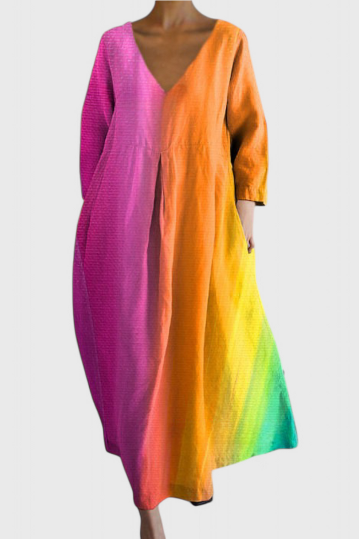 Soft, comfortable women's V-neck maxi dress. Flowy design makes it a perfect choice for summer outings.