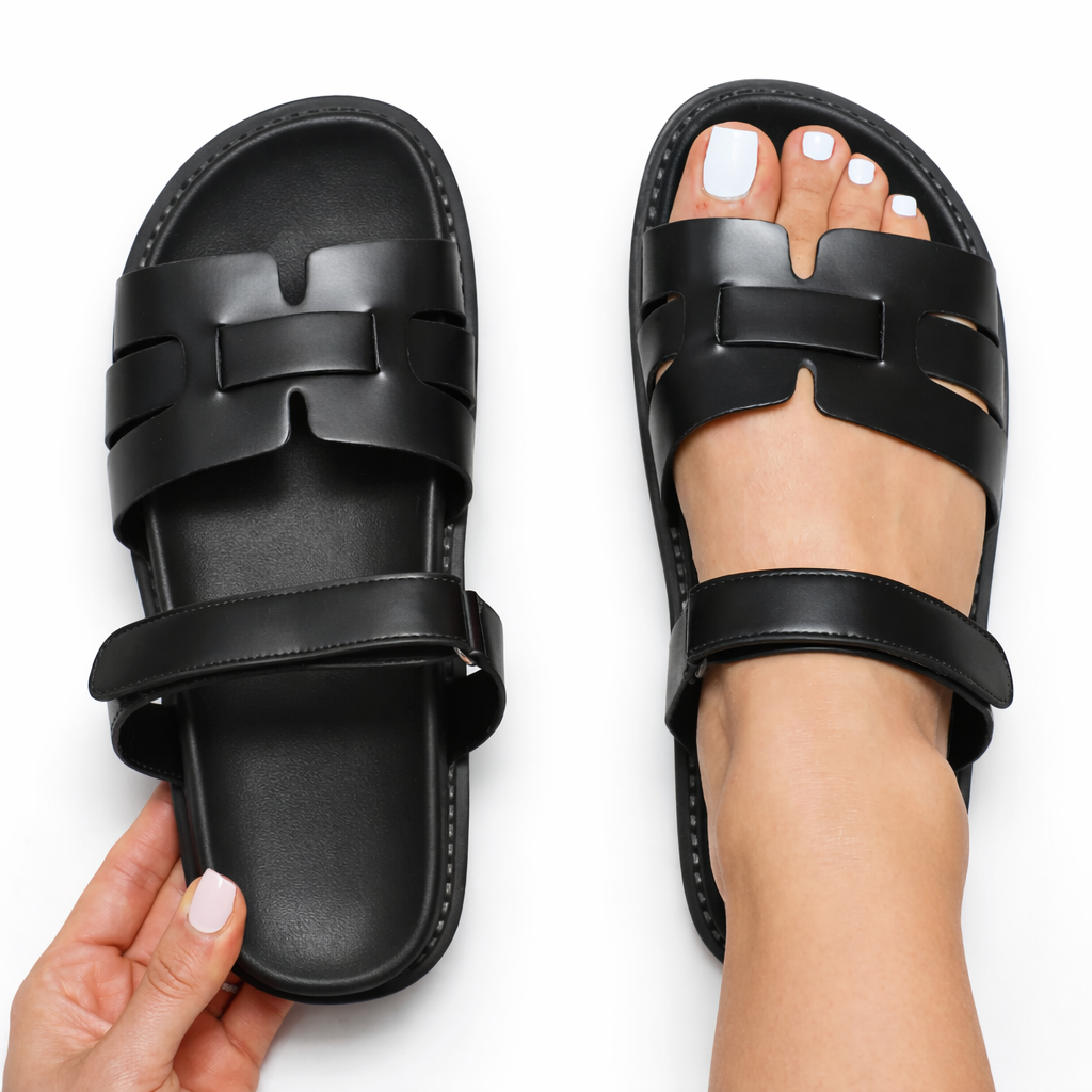 Summer women's walking sandals, comfortable & flat with adjustable straps for secure, all-day wear.