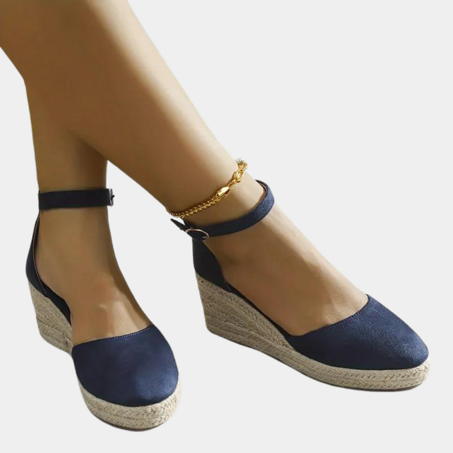 Women's summer wedge sandals with an adjustable ankle strap and comfortable wedge heel for casual & dressy looks.