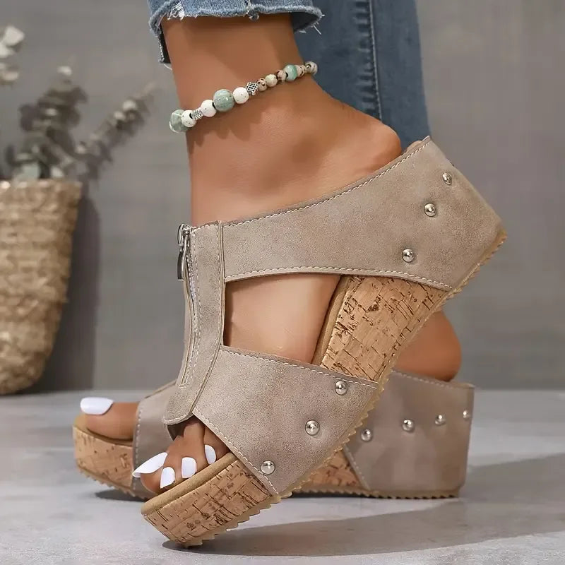 Stylish women's wedge sandals for everyday wear, offering comfort & arch support for summer.