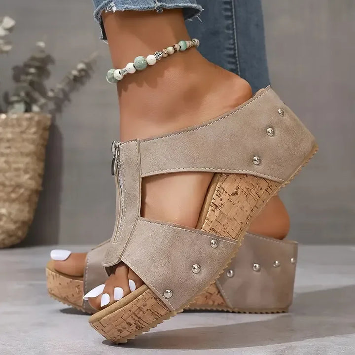 Stylish women's wedge sandals for everyday wear, offering comfort & arch support for summer.