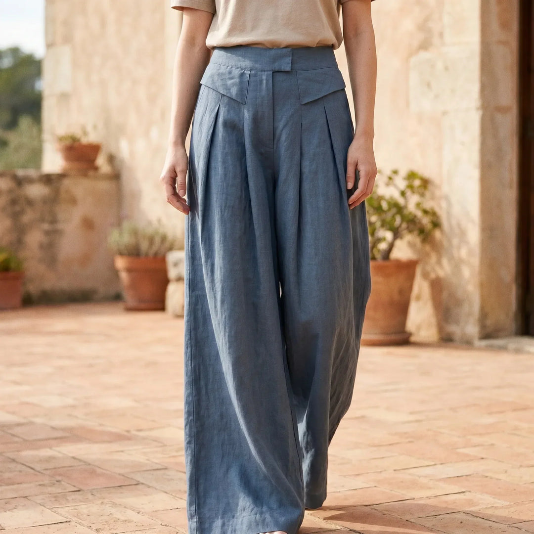 Women's comfortable wide leg summer pants with a relaxed, loose fit. Perfect for casual wear & warm weather.
