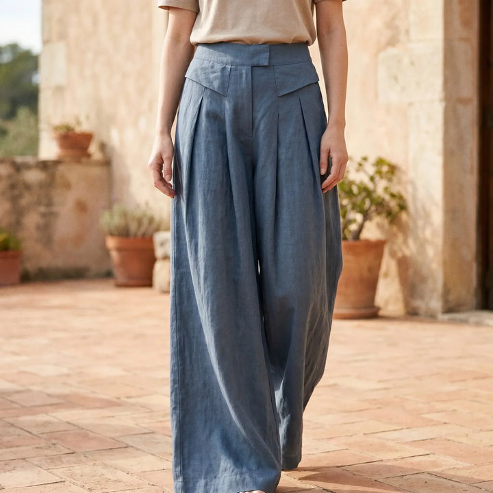 Women's comfortable wide leg summer pants with a relaxed, loose fit. Perfect for casual wear & warm weather.