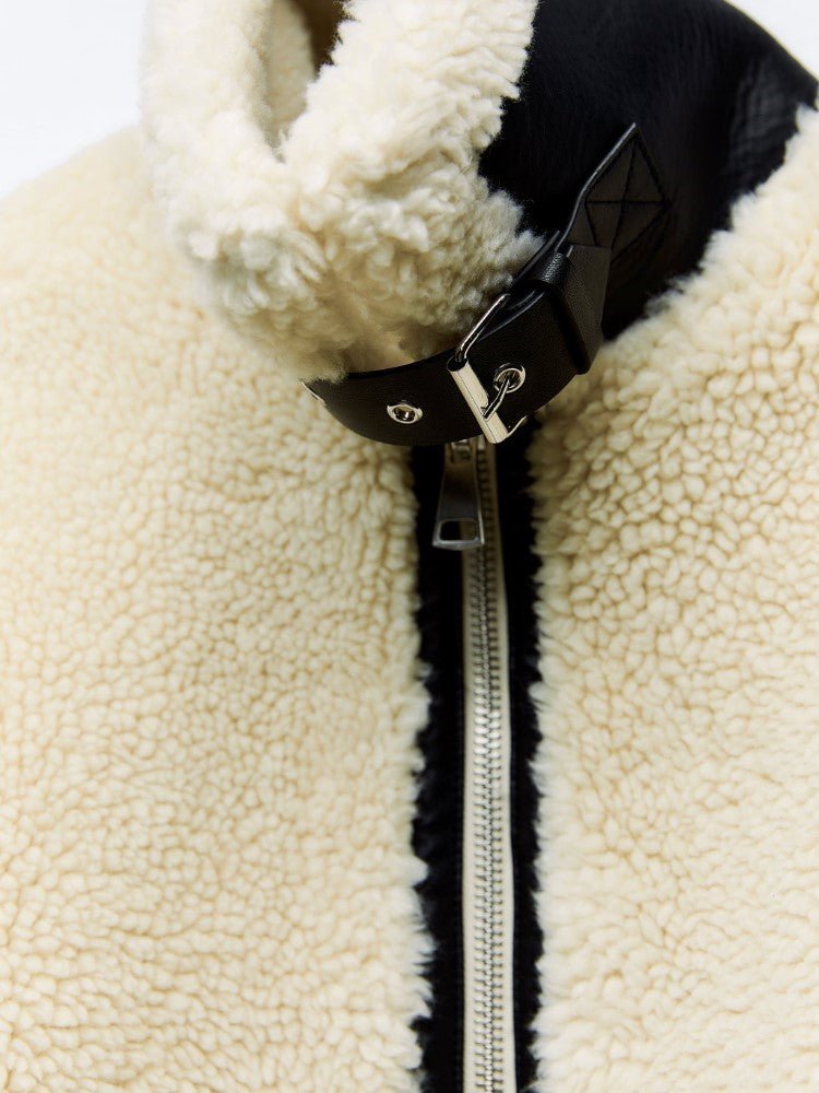 Trendsetting women's aviator jacket, a durable & stylish choice for cold weather and winter fashion.