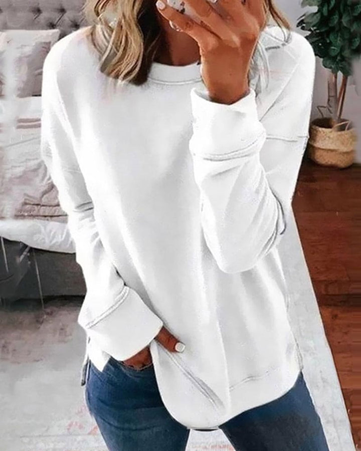 Versatile women's pullover, a classic crewneck design for casual wear & relaxed fashion.