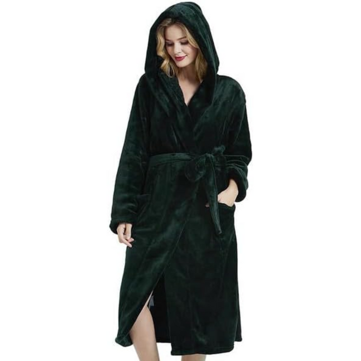 Women's luxurious hooded robe, designed for ultimate relaxation. Soft, warm, and perfect for loungewear.