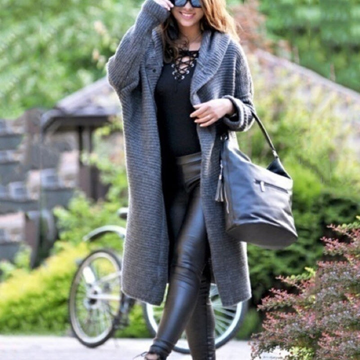 Casual yet chic women's hooded cardigan, featuring an open front for comfortable layering & style.