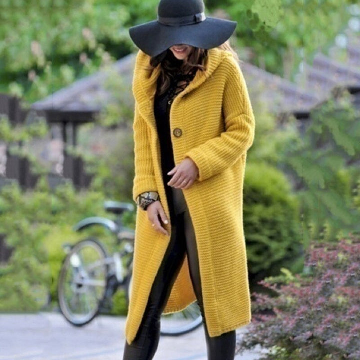 Comfortable women's hooded open-front cardigan. Essential for effortless layering & everyday cozy style.