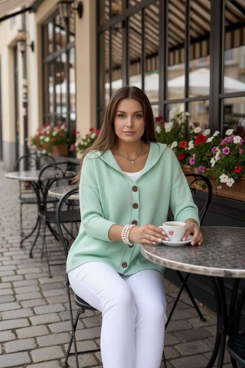 Effortless comfort: women's hooded sweater cardigan, a perfect fall fashion layering piece.
