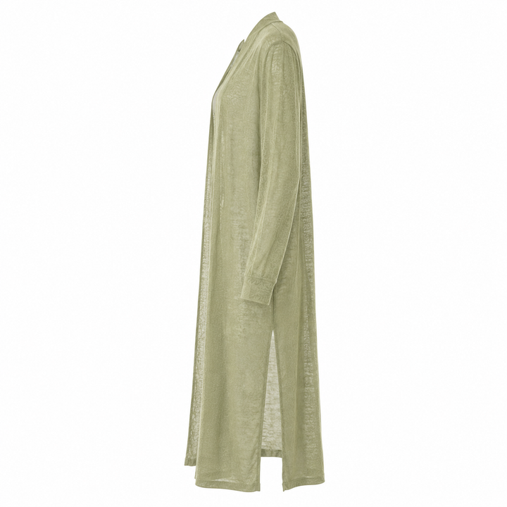 Effortless style: women's cozy long open front knit cardigan, perfect fall/winter layer.