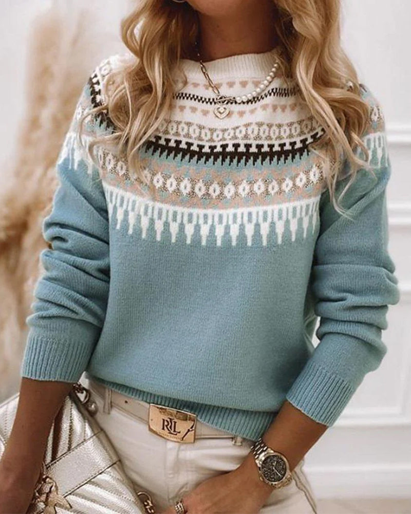 Women's cozy relaxed fit sweater for everyday comfort, perfect for casual style and warmth.