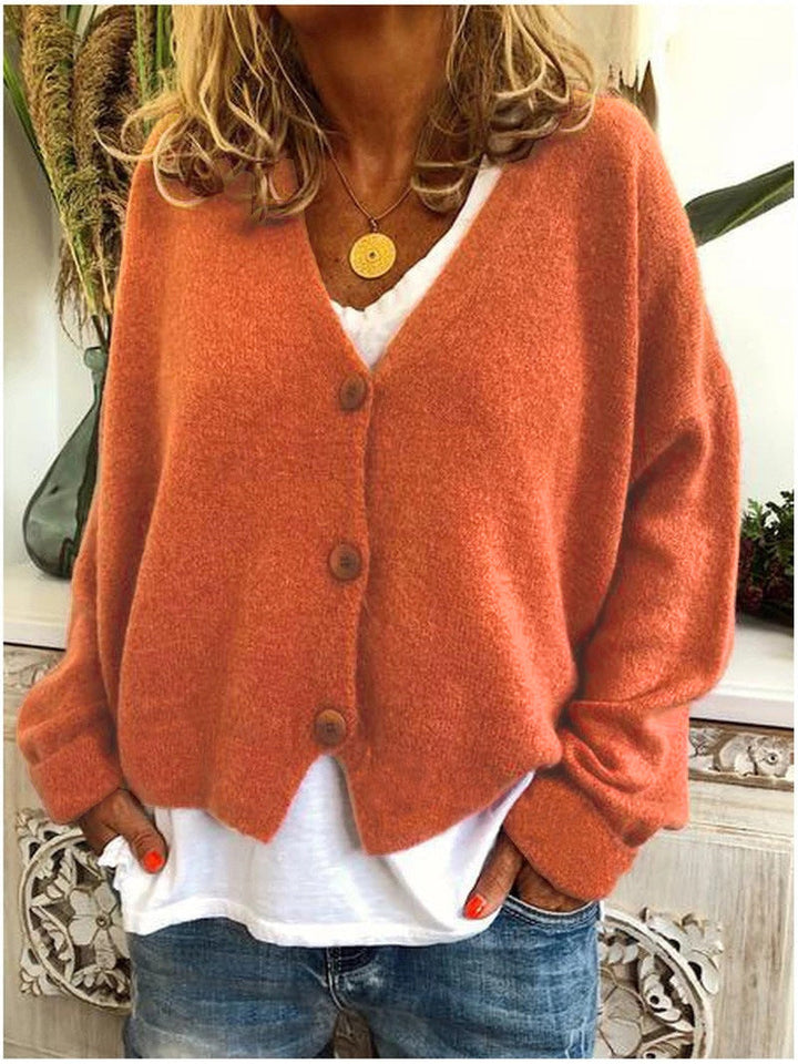 Soft knit women's cardigan for everyday wear, offering comfortable layering and a chic look.
