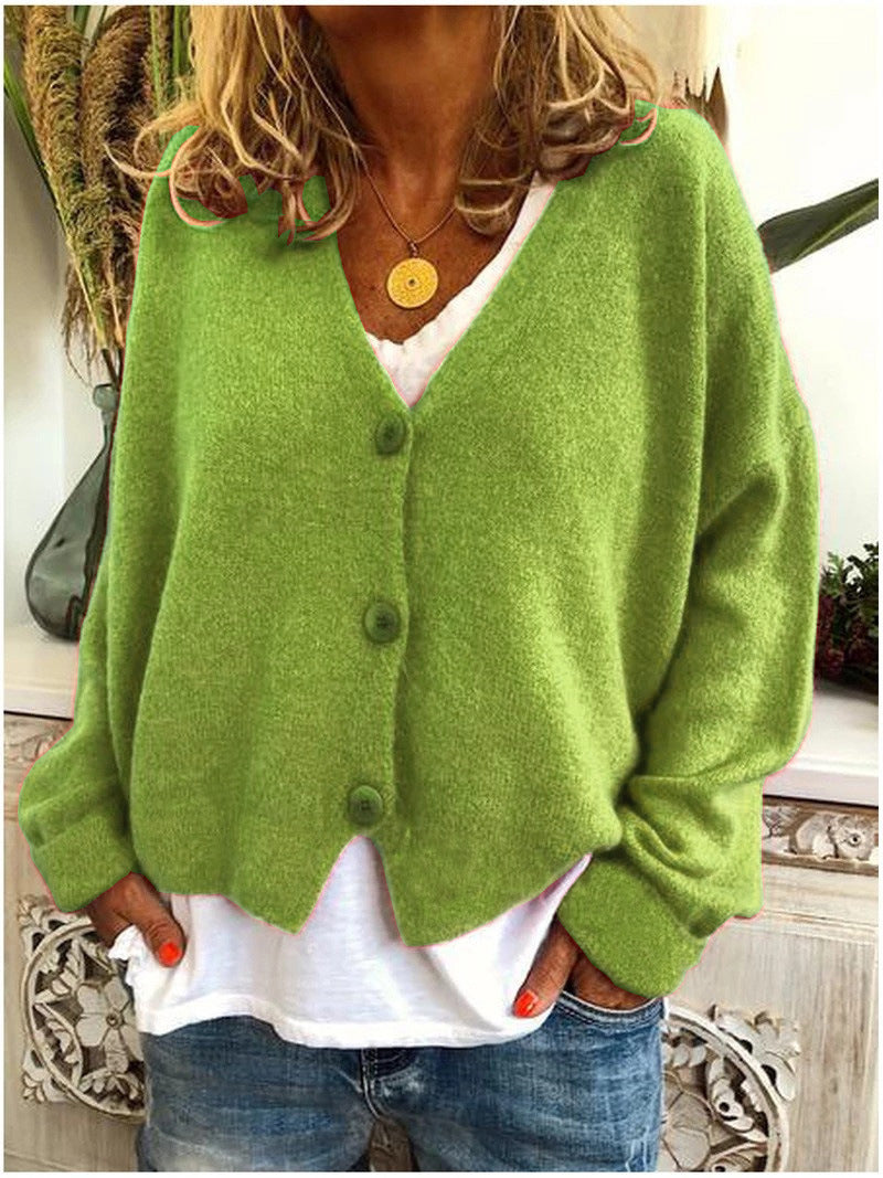 Autumn fashion women's cozy knit cardigan, featuring a relaxed fit & effortless open front design.