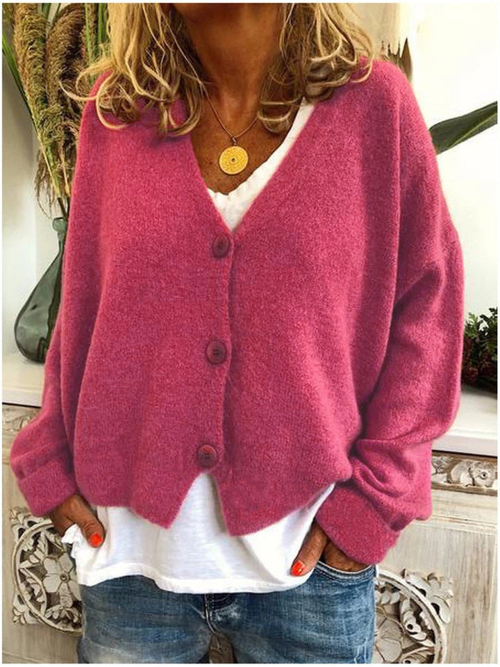 Versatile women's soft knit cardigan, perfect for casual chic layering in cooler weather.