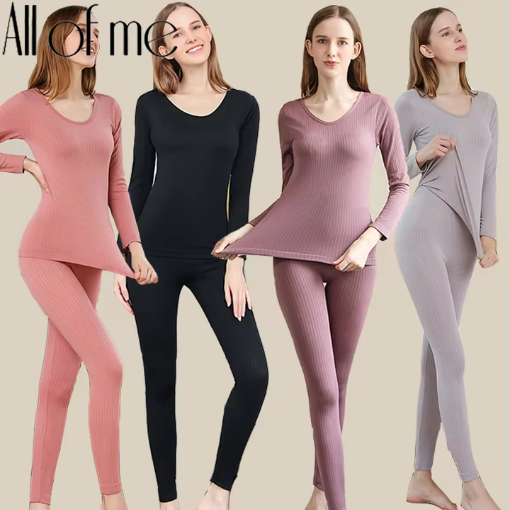 Shaping thermal long sleeve top and leggings for ultimate winter comfort.