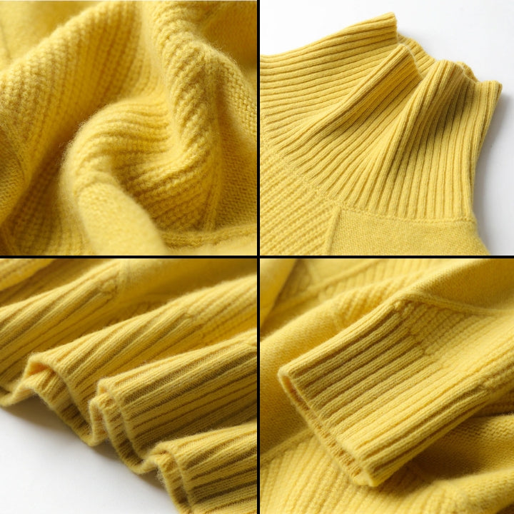 Chic women's turtleneck knitwear, an effortless pullover for modern winter fashion.
