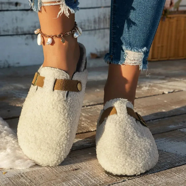 Women's cozy winter mules for ultimate warmth, perfect slip-on comfort shoes.