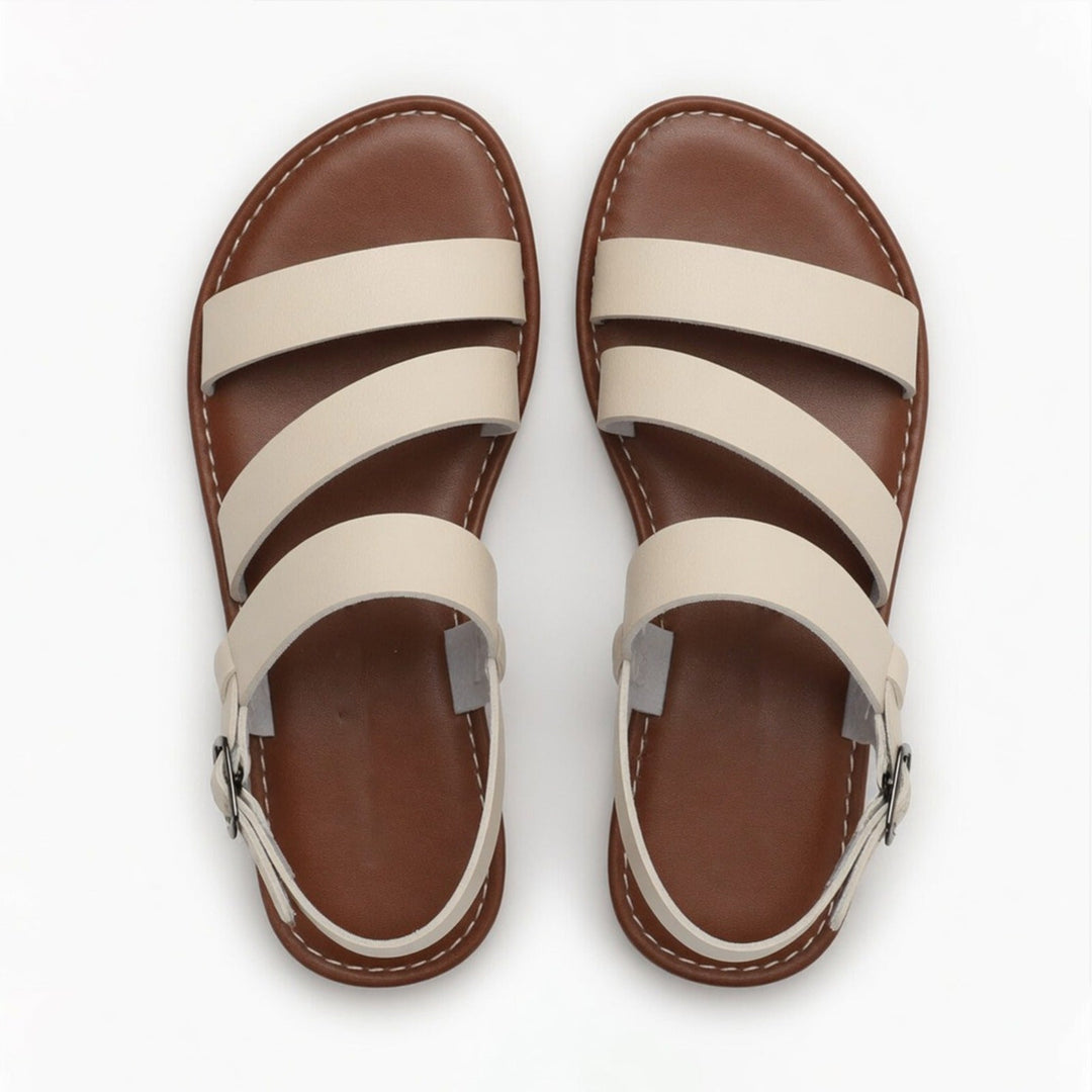 Women's warm weather flat sandals, open toe & crossover strap for all-day comfort.