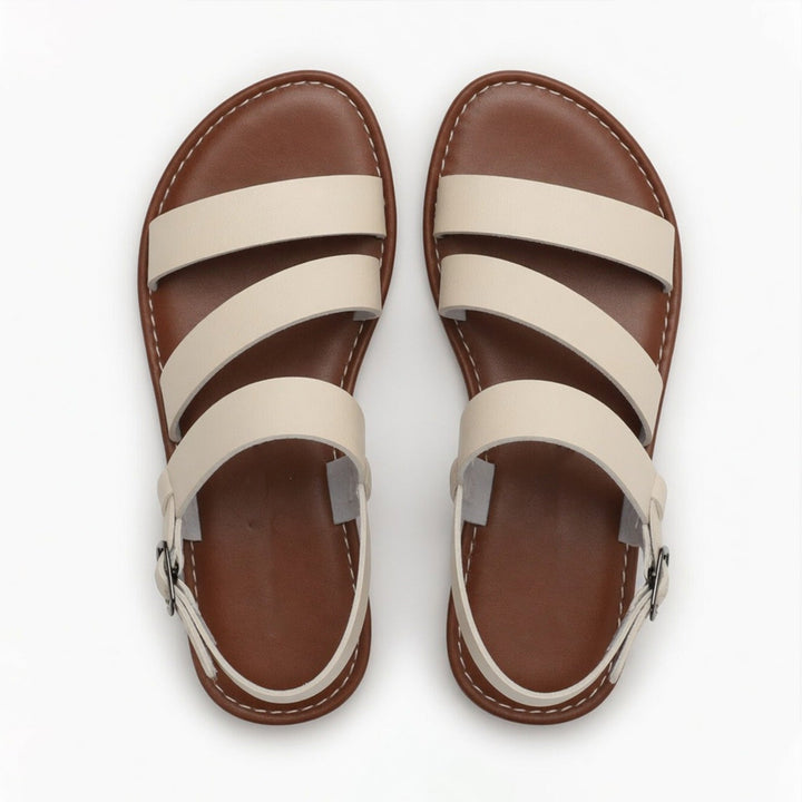 Women's warm weather flat sandals, open toe & crossover strap for all-day comfort.
