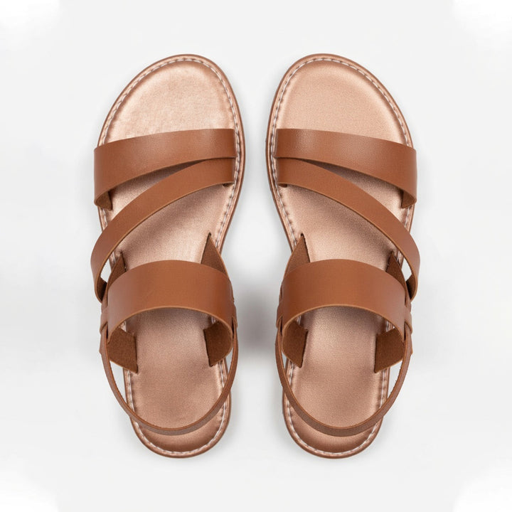Comfortable women's open toe flat sandals, ideal for everyday walking & beach trips.