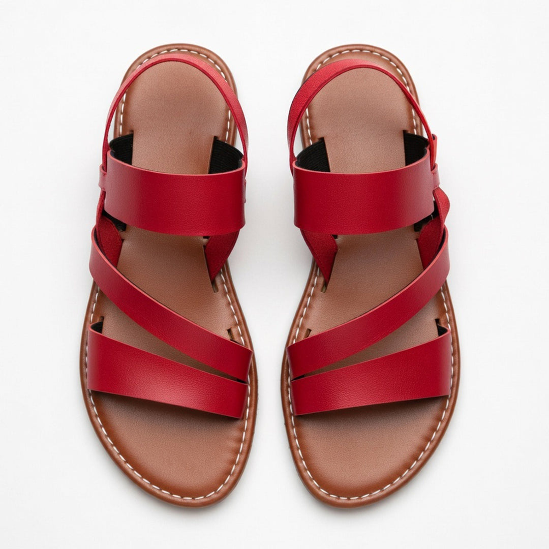 Versatile women's open toe flat sandals, perfect for casual summer days & walking.