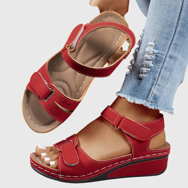Women's crystal orthopedic slip-on sandals, offering comfort & support for summer walking.