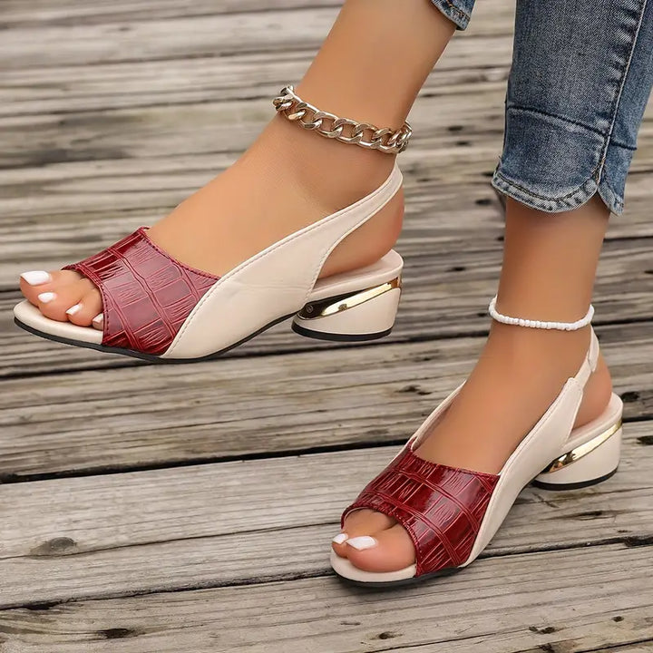 Elegant women's slip-on leather sandals. Versatile comfort footwear ideal for casual outings & vacation.