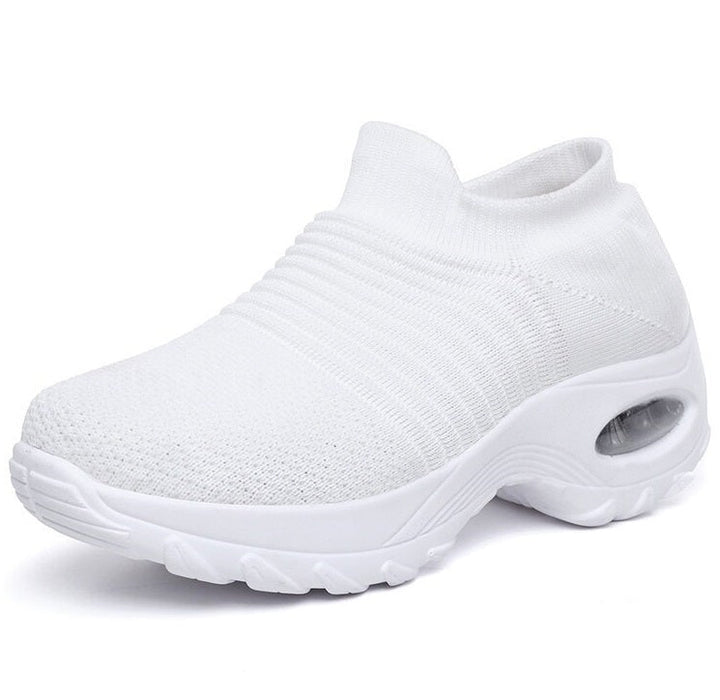 Front view of women's lightweight orthopedic walking shoes, breathable design, perfect for comfort.