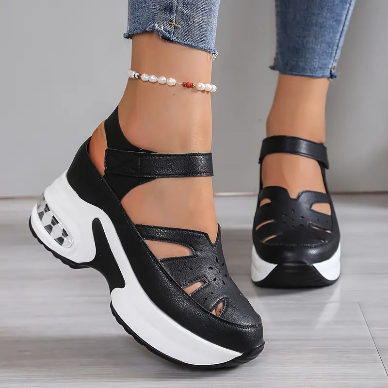 Stylish women's platform wedge sandals with orthopedic cushioning & adjustable straps for casual summer comfort.