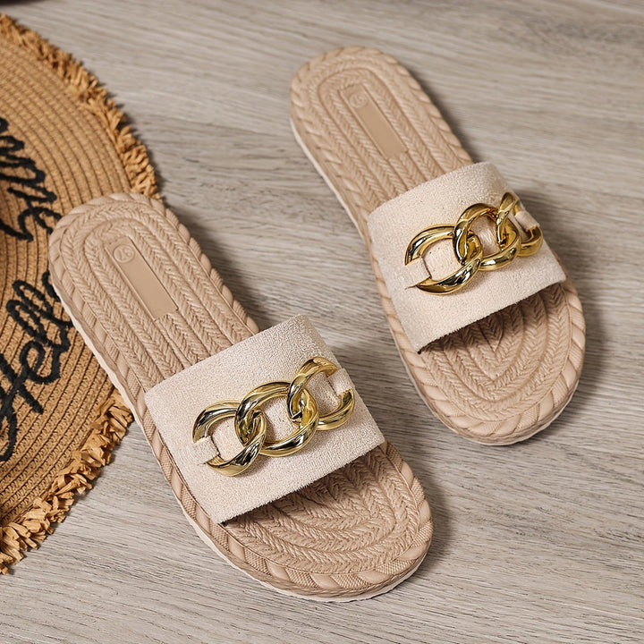 Women's fashion sandals, featuring a cushioned sole for all-day comfort. Ideal slip-on casual footwear.