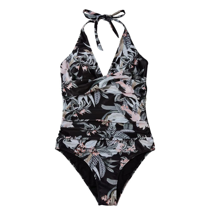 Women's deep V halter one-piece, versatile beachwear for your summer holiday.