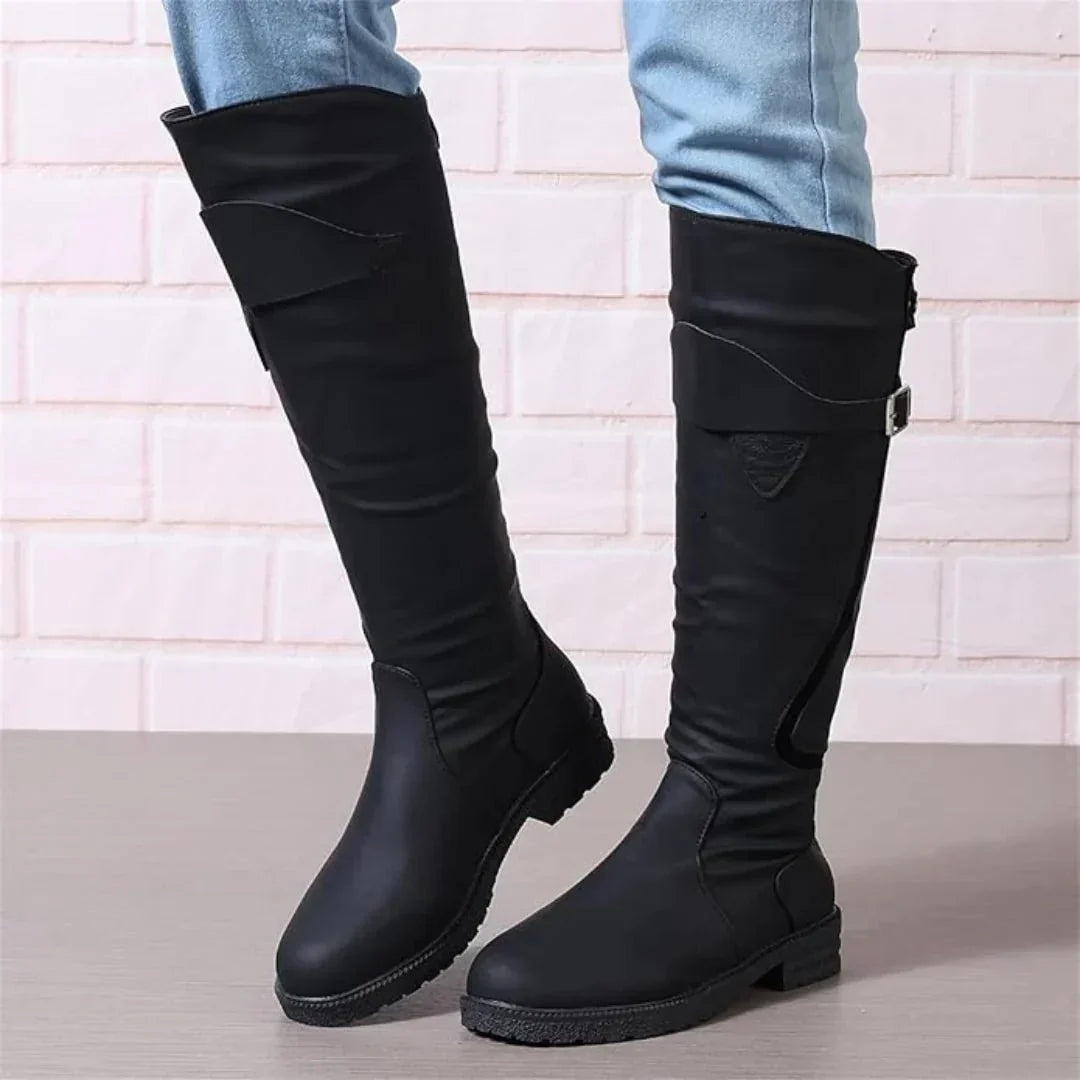 Back view of women's comfortable walking boots with supportive design for everyday use.