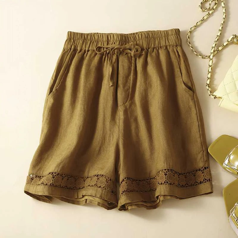Breezy floral women's shorts with elastic waist, ideal for vacation, beach, or everyday comfort.