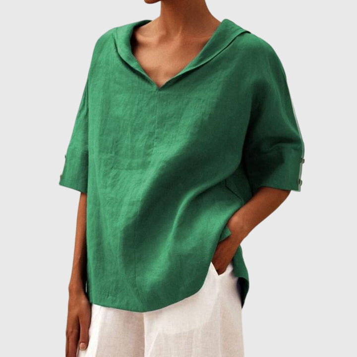 Women's casual long sleeve blouse with a relaxed fit, great for spring and summer comfort and style.