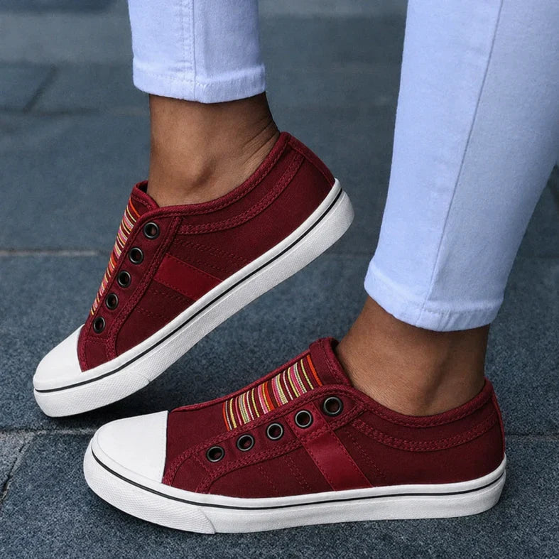 Lightweight women's slip-on sneakers, ideal for summer, walking, and comfortable everyday casual wear.