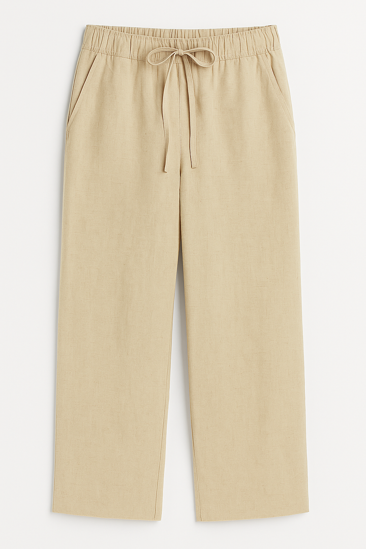 Loose fit women's summer trousers, perfect for casual everyday style. Comfortable and lightweight pants.