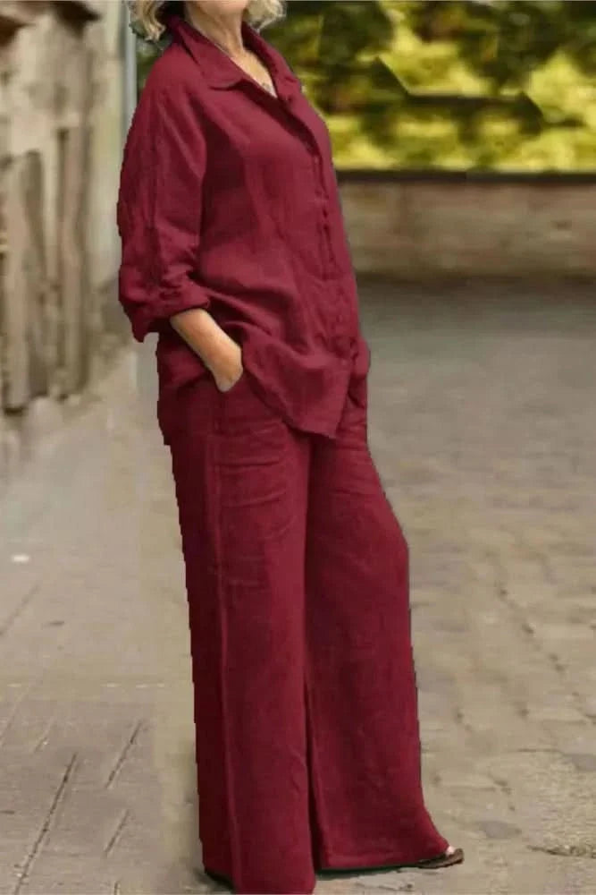 Stylish women's wide leg co-ord outfit, an effortless matching set for versatile casual and summer wear.