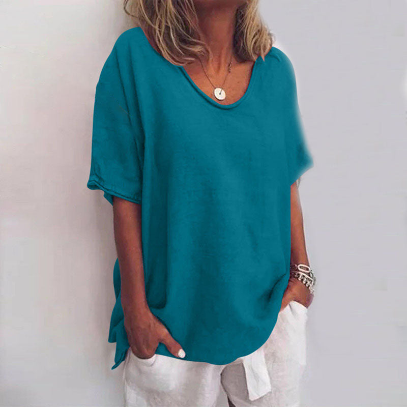 Stylish women's comfort blouse, soft, relaxed fit top combining graceful design with daily fashion.