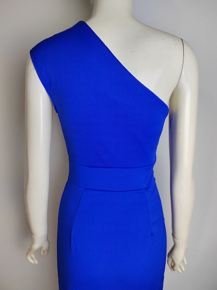 Women's stunning asymmetrical long formal dress with elegant drape, ideal for any special occasion.