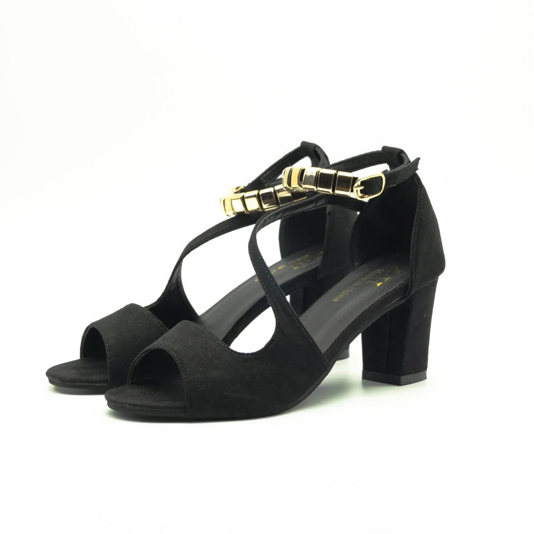 Women's fashion sandals: chic beaded ankle strap, comfortable block heel, and open toe design.