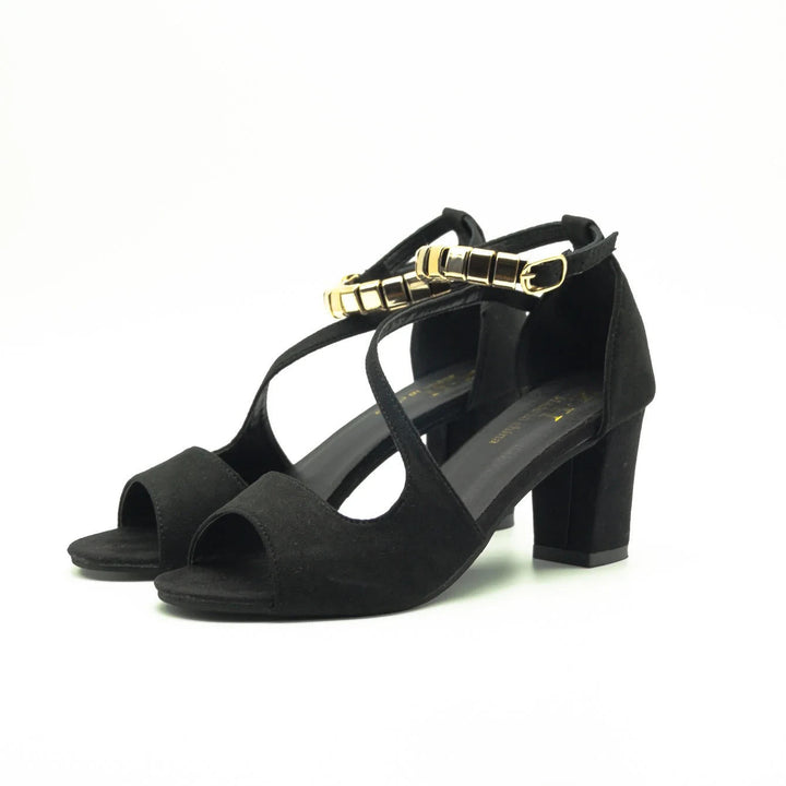 Women's fashion sandals: chic beaded ankle strap, comfortable block heel, and open toe design.