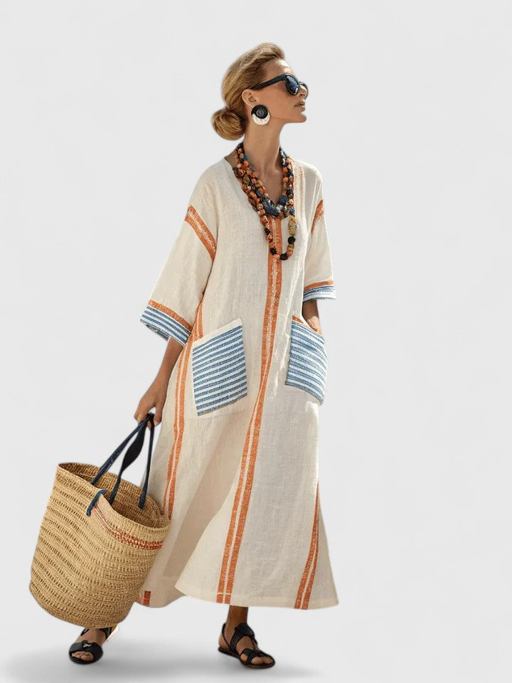 Comfortable women's versatile maxi dress, ideal for a relaxed yet elegant summer look.