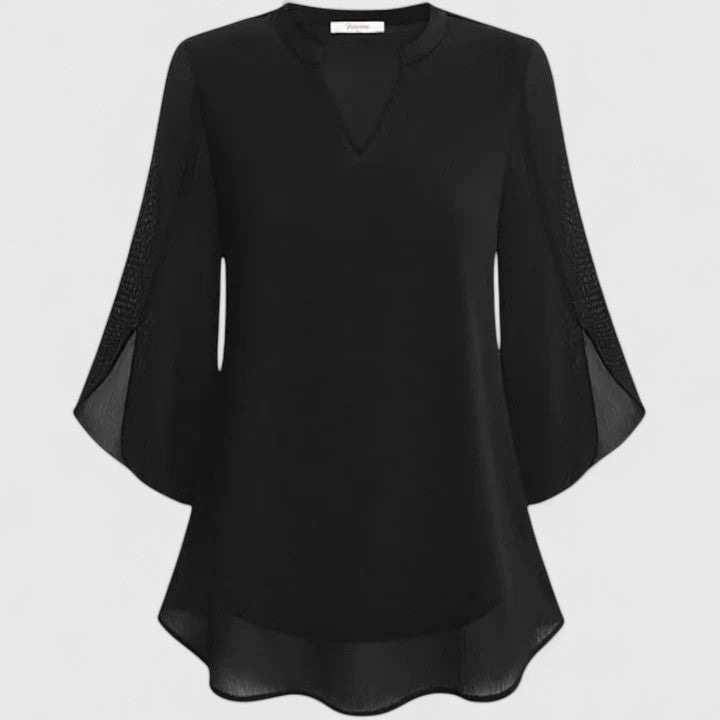 Women's elegant long sleeve blouse, perfect for sophisticated workwear and chic evening events.