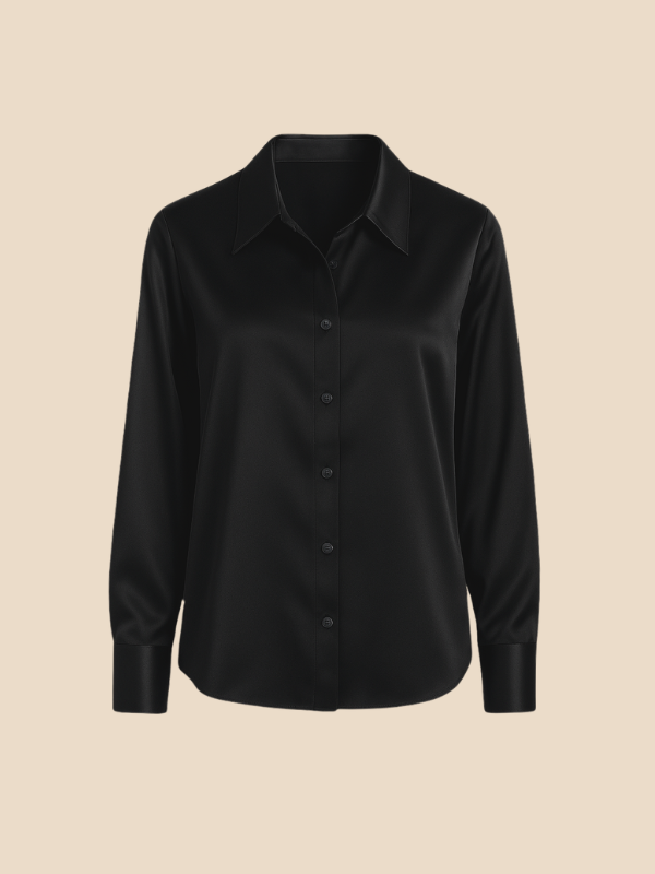 Elegant women's button blouse with long sleeves, perfect for work.